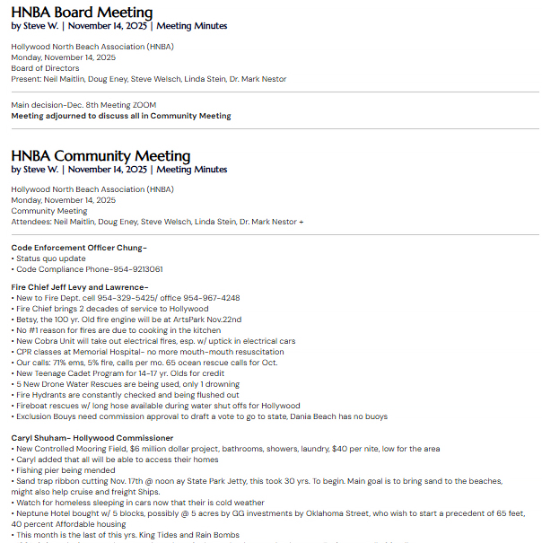 NOV 14, 2025: HNBA Board & Community Meetings